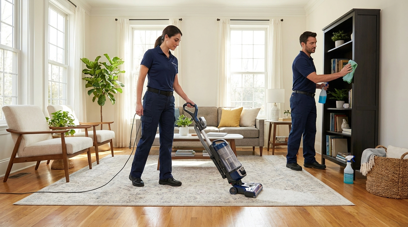 Professional cleaning crew